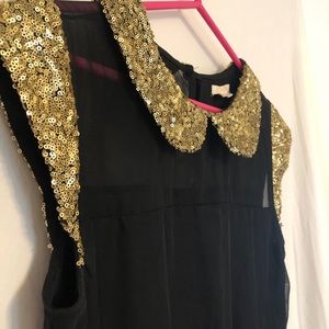 Black and Gold Mini Dress